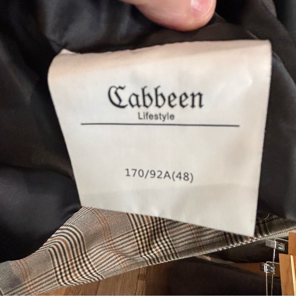 CABBEEN Sz 48 Plaid Hooded Pockets Embroidered Back Snaps Closure Jacket - Picture 14 of 16
